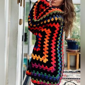 Handmade crotchet cardigan! One size. Made of 100% acrylic.